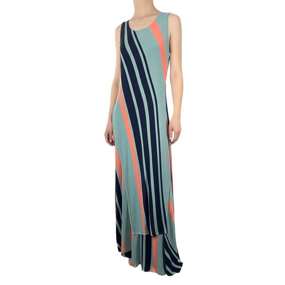 Soft Surroundings Maxi Dress Petite XS Multicolor Lina Asymmetrical Boho Flowy - Picture 1 of 10